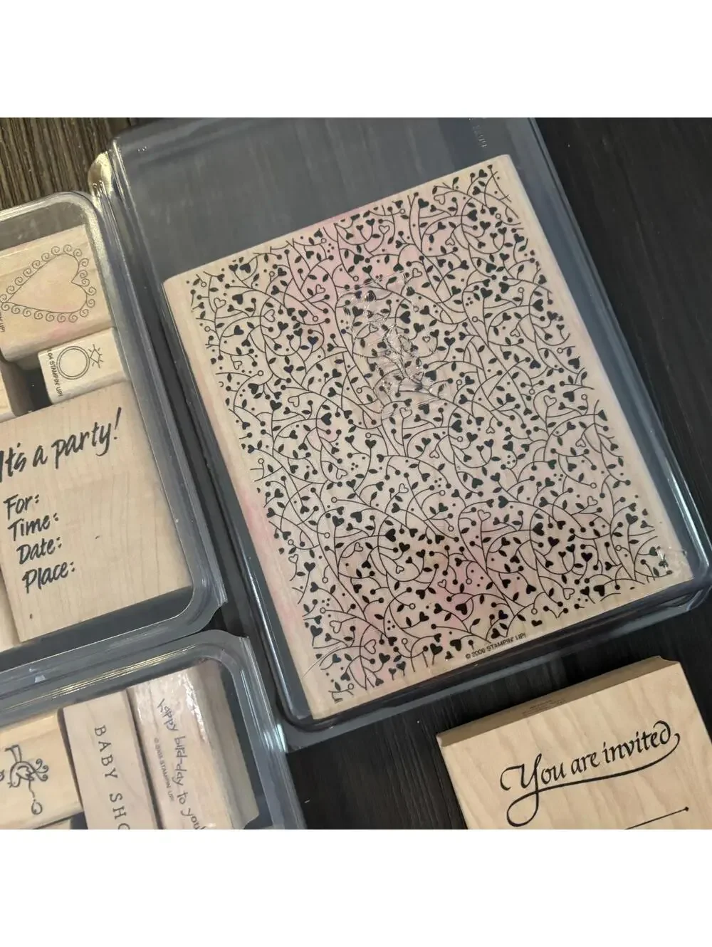 22 Rubber Stamps on Wood Stamp Kits Wood Stampin Up Rubber Art Crafts Lot